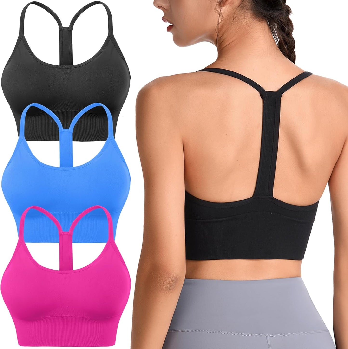 Evcute Racerback Sports Bras for Yoga and Fitness Activities