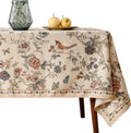 Designer French Light Beige Extra Long Rectangle Tablecloth - Elegant
