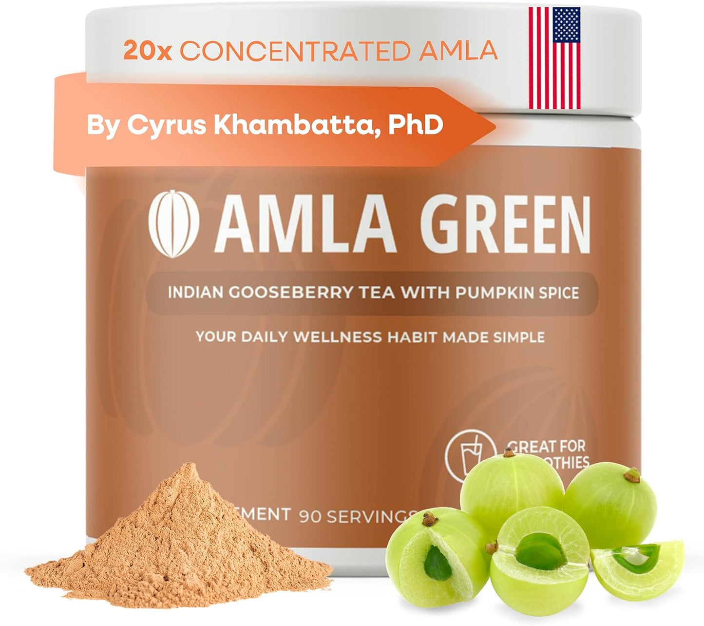 Amla Powder Superfood Supplement with Pumpkin Spice for Health