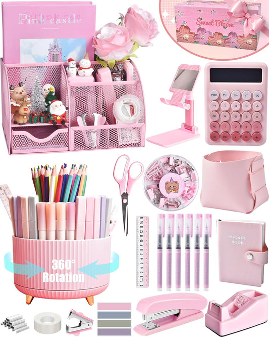 Pink Desk Organizers and Accessories for Stylish Office Setup