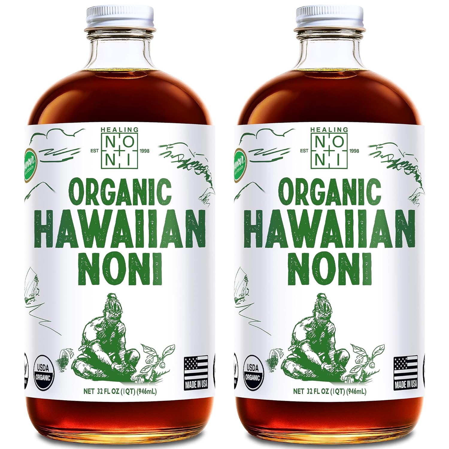 Healing Noni Juice - 100% Pure Organic Cold Pressed Superfood