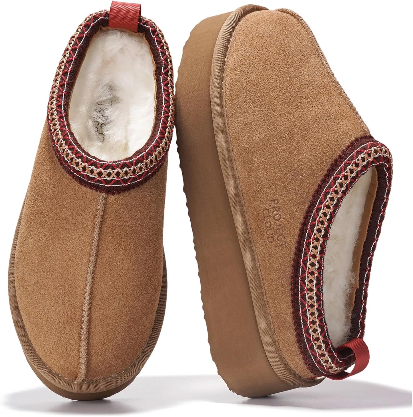 Project Cloud Genuine Leather Platform Slippers for Women
