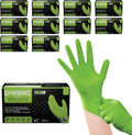 HD Green Nitrile Gloves Medium-XXL - 8 mil Raised Diamond Grip