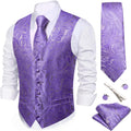 Men's Silk Paisley Vest and Tie Set 5PCS - Formal Waistcoat Ensemble