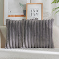 Double-Sided Faux Fur Throw Pillow Covers - Pack of 2, Soft Plush