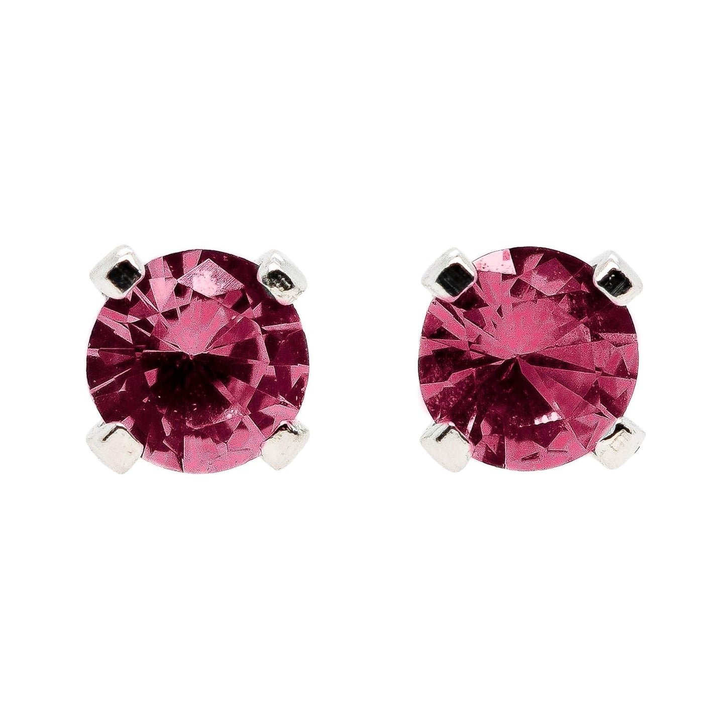 Tiny Birthstone Gemstone Post Stud Earrings in Sterling Silver