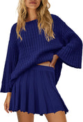 Womens 2 Piece Sweater Skirt Set - Cozy Matching Lounge Set