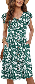 WNEEDU Women Summer Sleeveless Midi Dress - Flattering Everyday Style