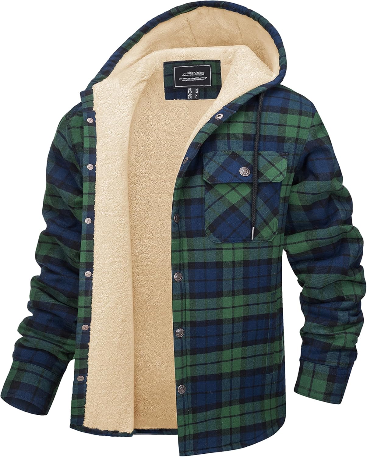 Men's Flannel Jackets with Sherpa Fleece Lining for Winter