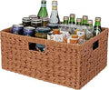 Woven Storage Basket Large Wicker Organizer - Caramel Orange