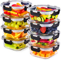 Glass Meal Prep Containers with Lids - Airtight Oven & Freezer Safe