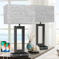 22 Tall Set of 2 Touch Control Table Lamps w 2 USB Ports - Dimmable