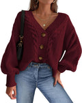 Cardigan Sweaters for Women V Neck Chunky Cable Knit - Oversized 2025