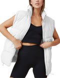 Athlisan Womens Zip Up Puffer Vest Stand Collar Sleeveless Padded ways