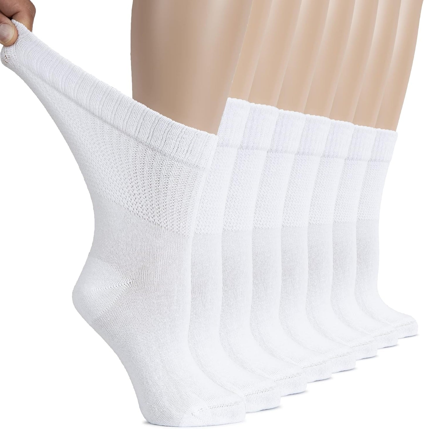 Hugh Ugoli Women's Cotton Diabetic Crew Socks for Comfort
