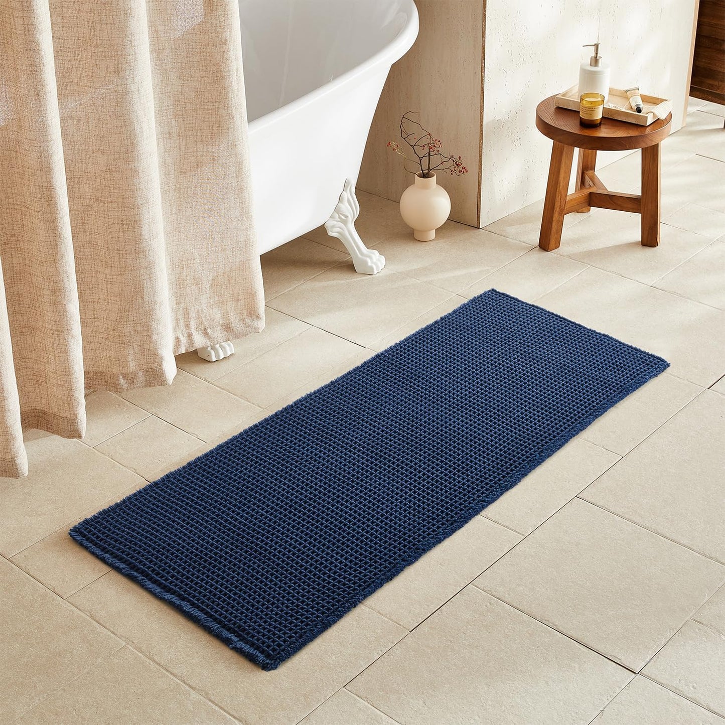 Waffle Runner Rug Bathroom Non Slip Washable Super Absorbent