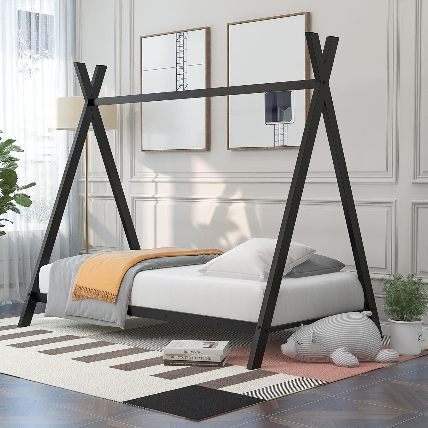 Montessori Metal House Bed - No Box Spring Needed!