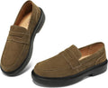 BEAUSEEN Women's Suede Penny Loafers - Comfortable (Style 55RF)