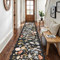 3x20 Hallway Runner Rug Washable - Extra Long 20ft Floral Scalloped