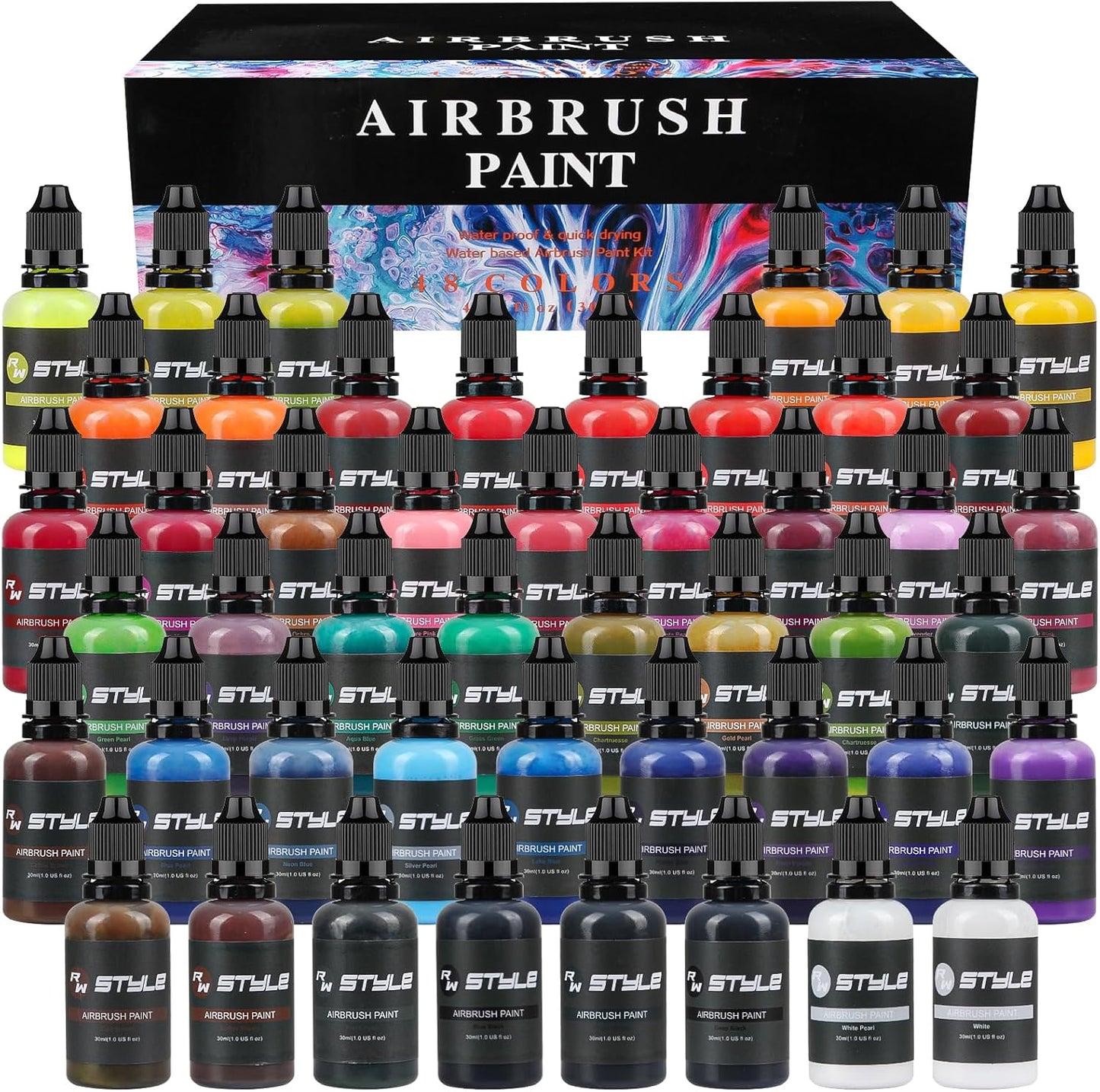 Airbrush Paint Set - 48 Colors for Artists and Hobbyists
