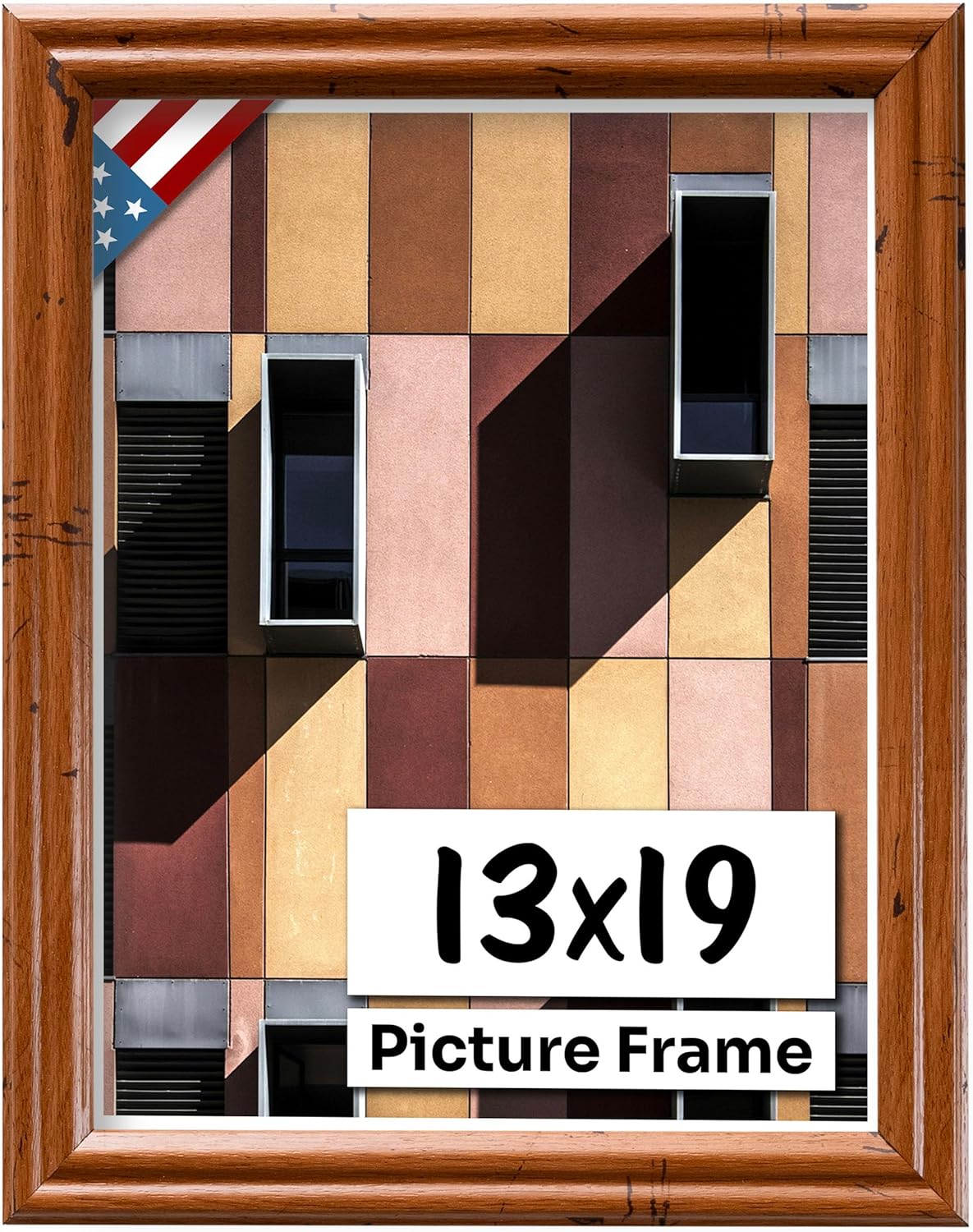 Distressed Oak 13x19 Picture Frame - Handmade Solid Wood Frame