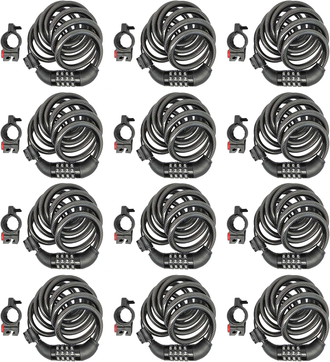 SEPOX 12Pcs 6FT Extra Long Cable Combination Bike Locks Review