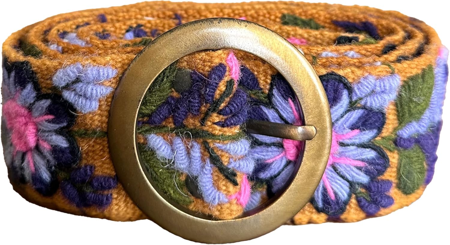 Handmade Peruvian Ayacucho Belt - Embroidered Floral Design