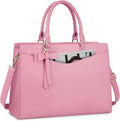 Laptop Bag for Women 15.6 in PU Tote - Pink Waterproof Work Briefcase