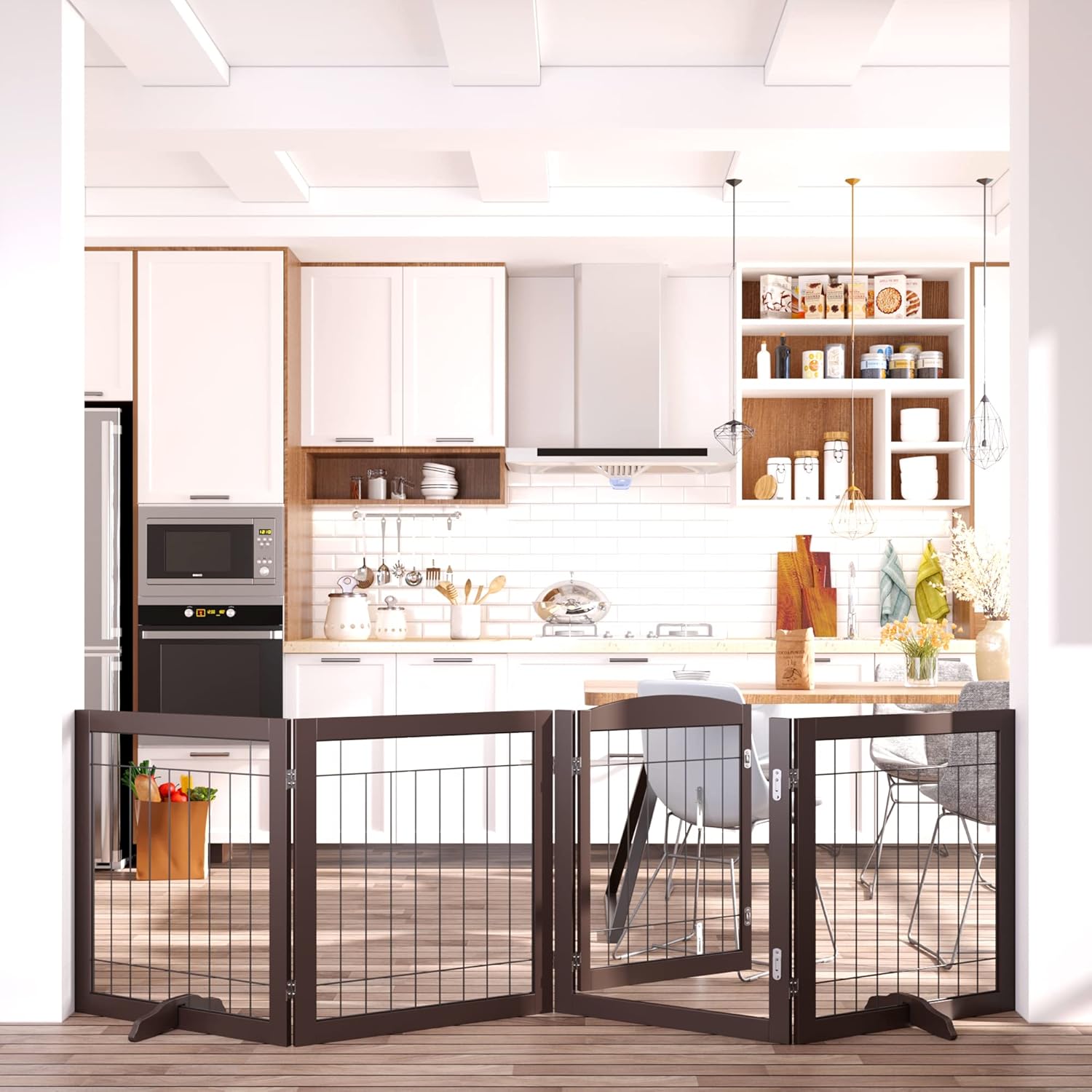 Vantas Folding Pet Gate 96in Wide for Safety and Convenience
