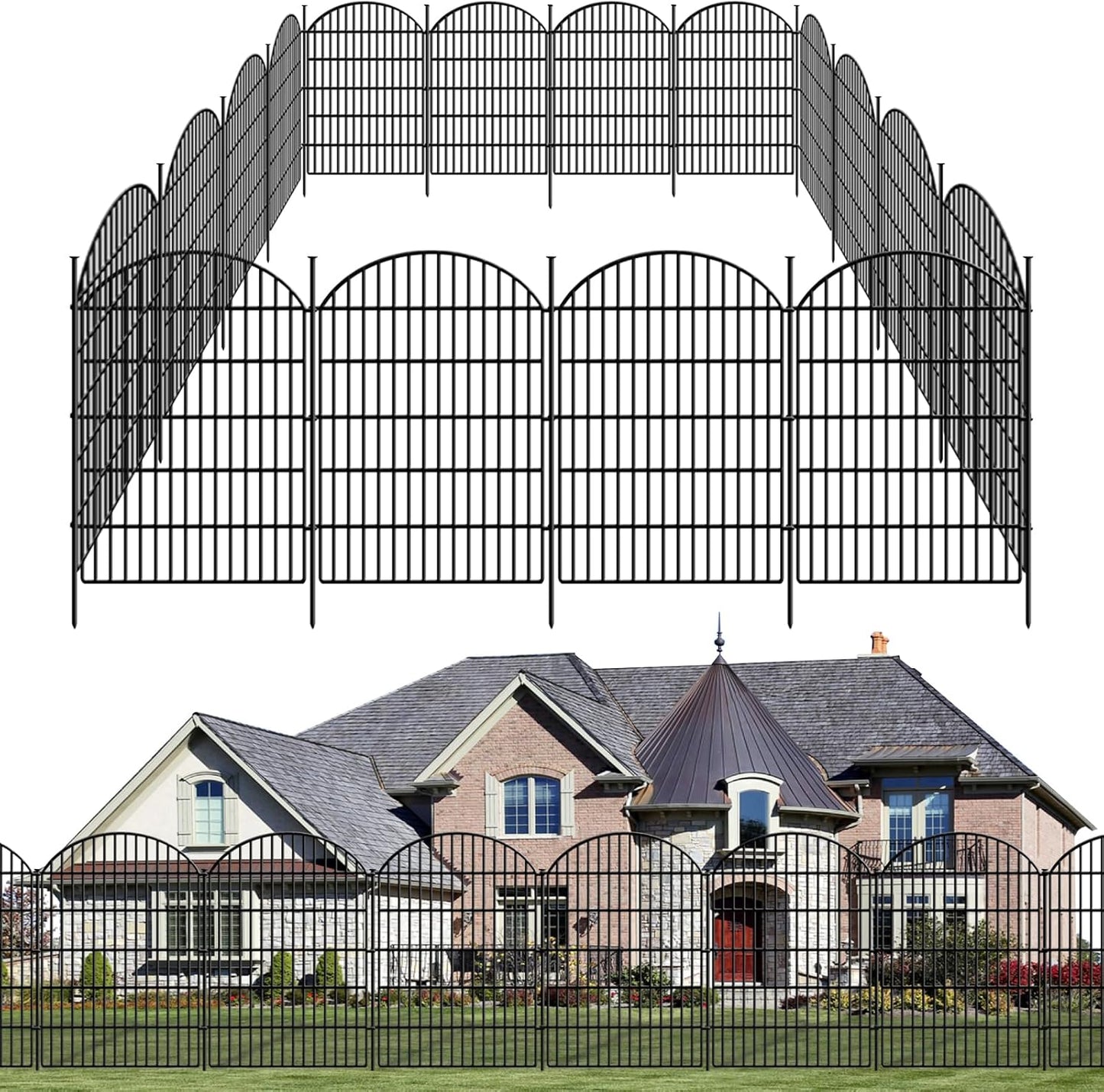 15 Panels Decorative Garden Fence for Dog and Animal Barrier