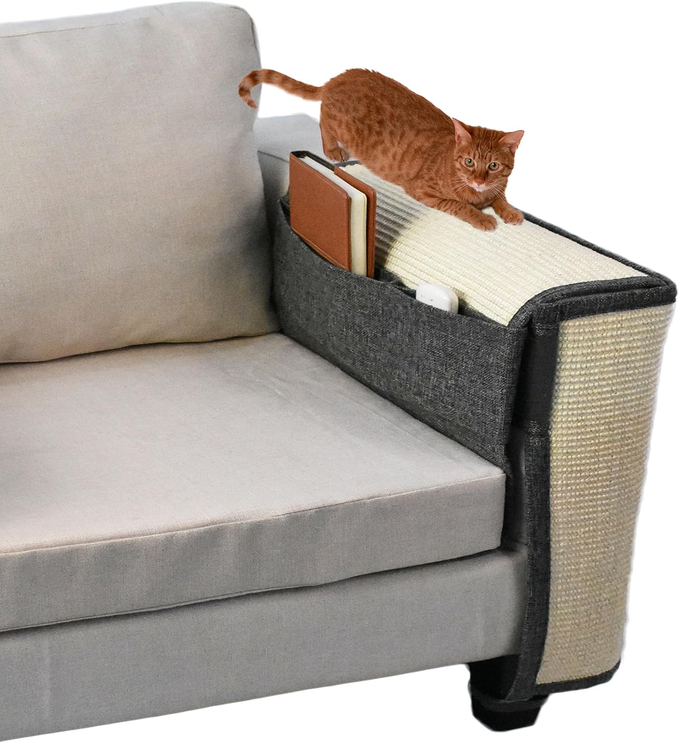 Upgraded Cat Scratch Protector for Sofa with Natural Sisal