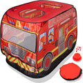 Musical Fire Truck Pop Up Play Tent with Sirens - Interactive Fun