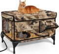 Desert Camouflage Heated Cat House for Outside Winter - Insulated 26in