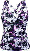 Women Underwire Tankini Top Twist V Neck for Big Busted - Tummy