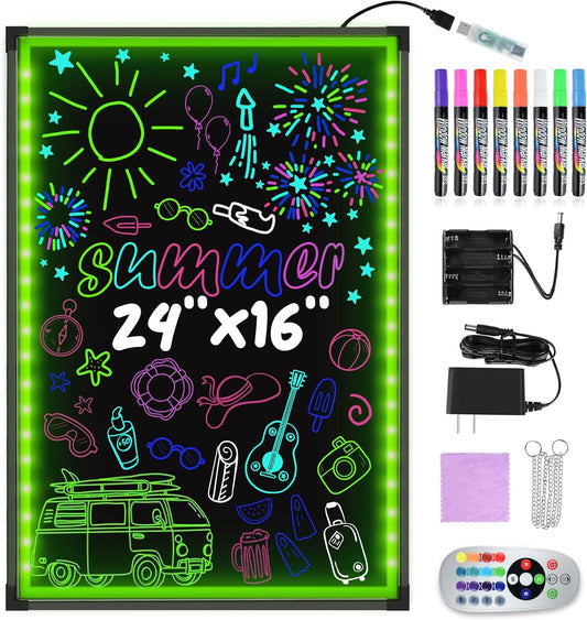 Hosim LED Message Writing Board - 24in x 16in Neon Sign