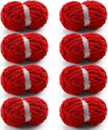 Chunky Chenille Yarn 8-Pack - Super Bulky Fluffy Blanket Yarn