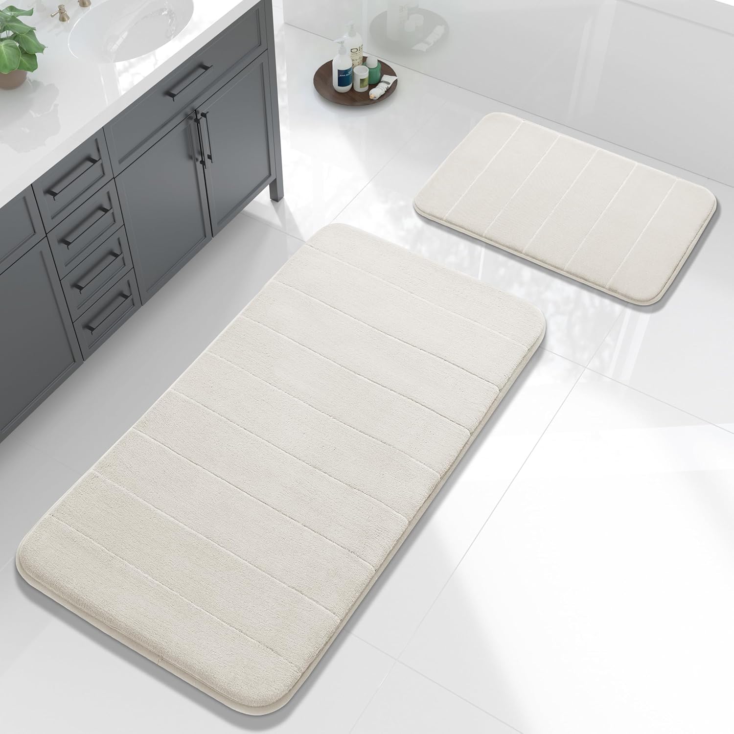 Yimobra Large Bath Mat Set - Super Soft Memory Foam Rugs