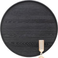 24 inch Round Solid Wood Serving Tray Extra Large - Non-Slip Raised