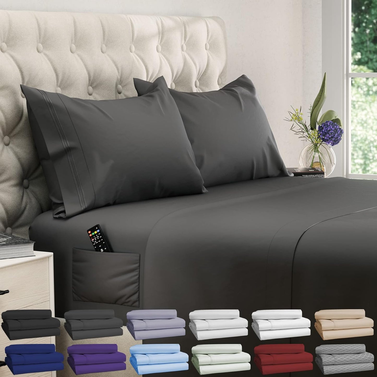 DREAMCARE King Size Sheets Set - Soft Cooling Bed Sheets
