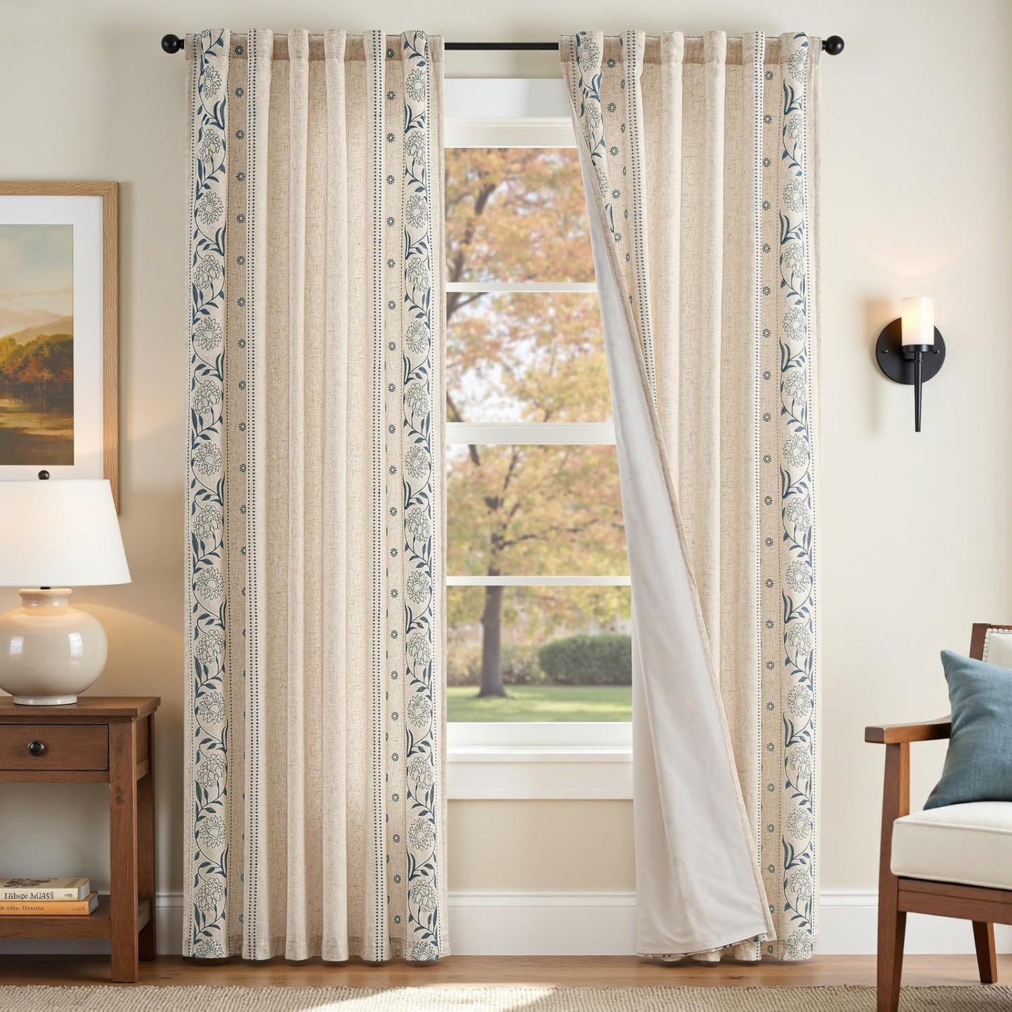 Winslow Lined Linen Curtains for Bedroom and Living Room Decor