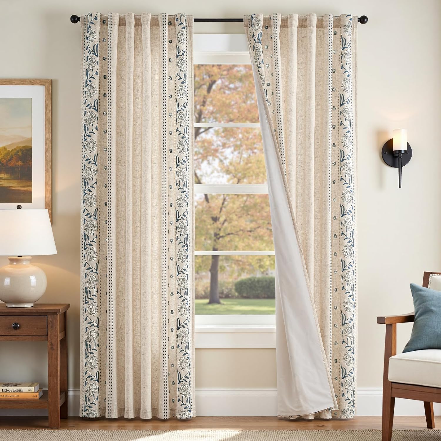 Winslow Lined Linen Curtains for Bedroom and Living Room Decor