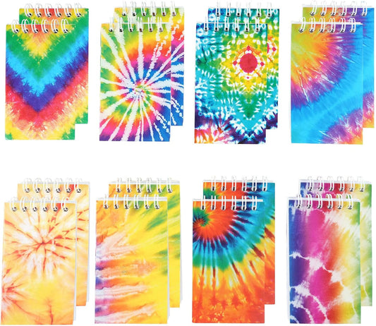 16PCS Mini Tie Dye Notepads - Fun Party Favors for Kids!