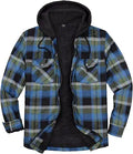 Sherpa Lined Full Zip Hooded Plaid Shirt Jacket - Warm Everyday Layer