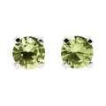 August Peridot 6mm Birthstone Stud Earrings for Women - Lime Green