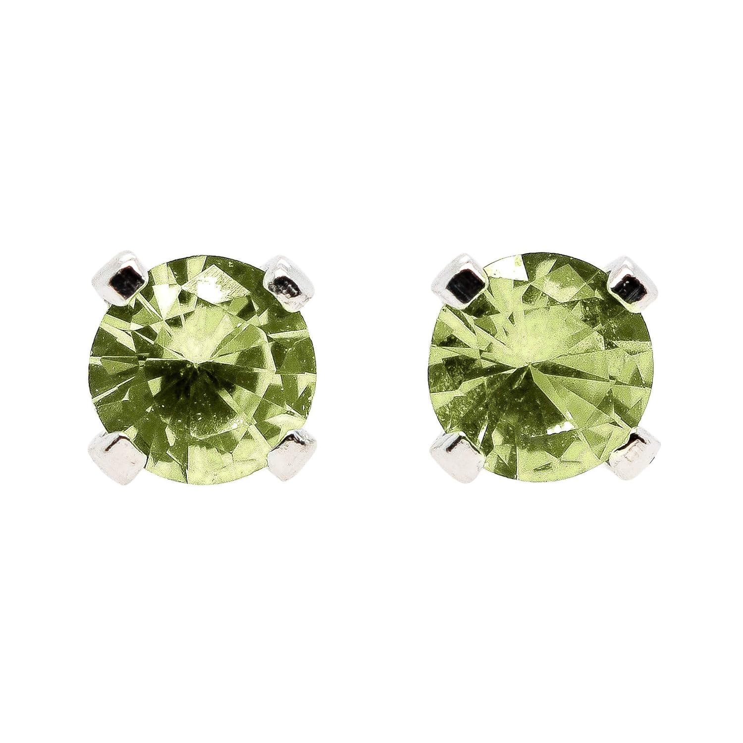 Tiny Birthstone Gemstone Post Stud Earrings in Sterling Silver