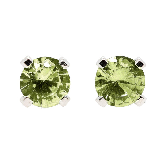 Tiny Birthstone Gemstone Post Stud Earrings in Sterling Silver