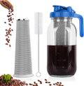 64 oz Cold Brew Coffee Maker - Airtight Stainless Filter - Blue