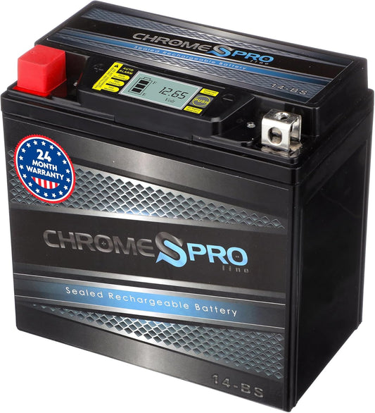 YTX14-BS Maintenance-Free Battery with LCD Display for ATVs