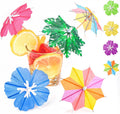 Tropical Party Picks Set - 150pc Mini Umbrellas & Trees