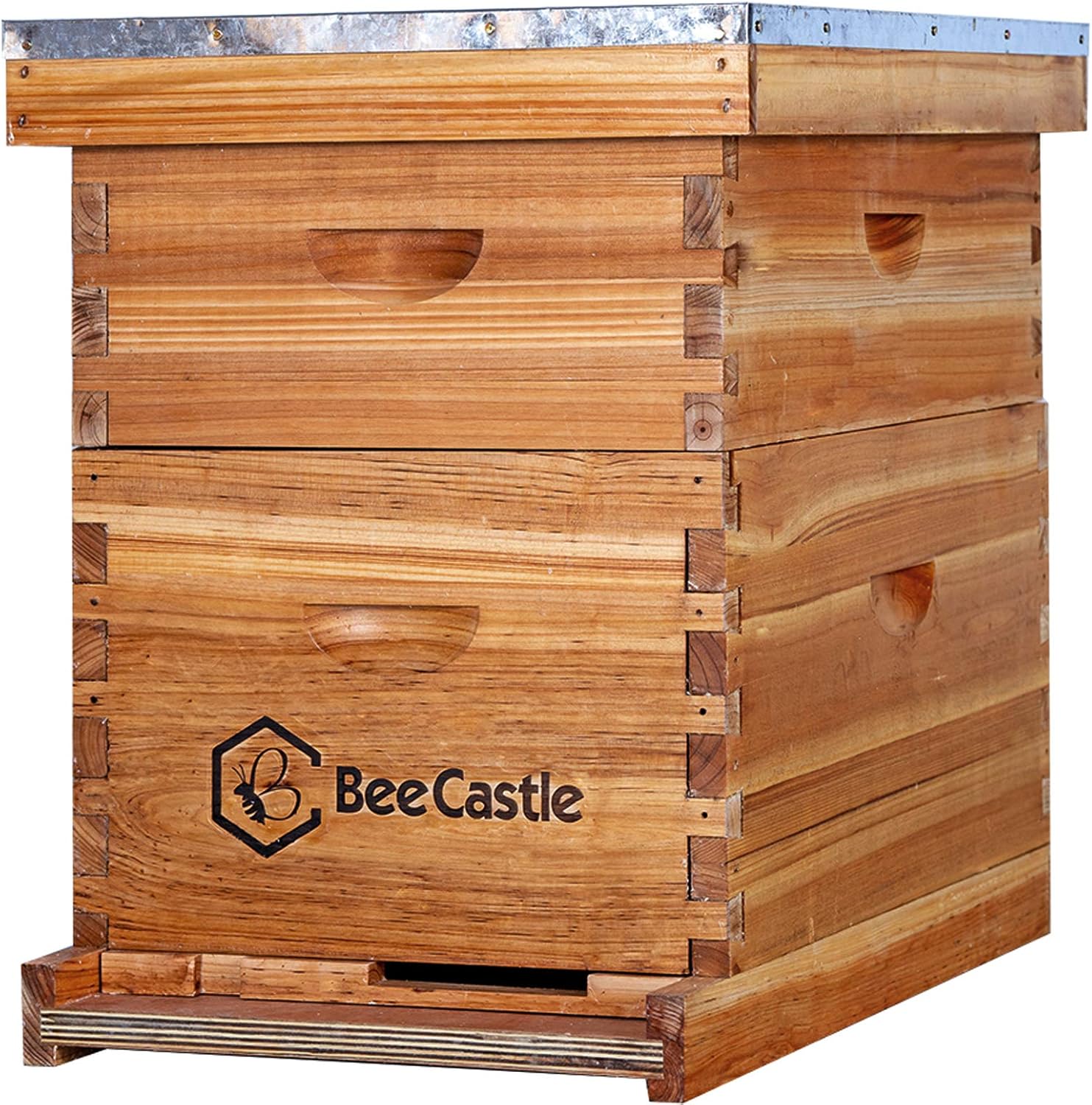 BeeCastle 10-Frames Complete Beehive Kit with Beeswax Coating